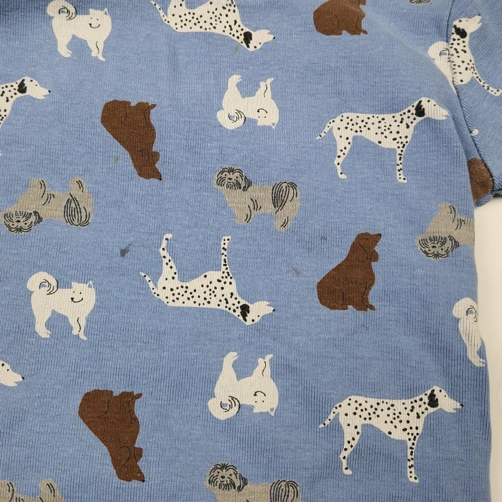 Janie and Jack Blue Dogs Long Sleeve Shirt Pants Pajamas Set sz 4